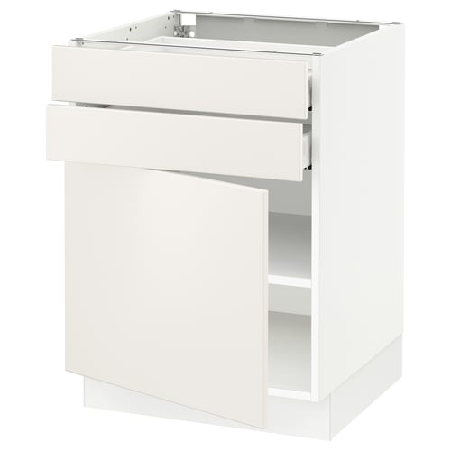 SEKTION / MAXIMERA Armoire inférieure pte/2 tir, blanc/Veddinge blanc, 24x24x30 "
