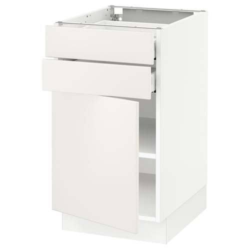 SEKTION / MAXIMERA Armoire inférieure pte/2 tir, blanc/Veddinge blanc, 18x24x30 "