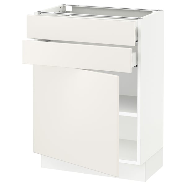 SEKTION / MAXIMERA Armoire inférieure pte/2 tir, blanc/Veddinge blanc, 24x15x30 "