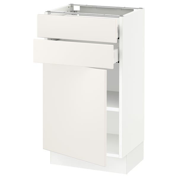 SEKTION / MAXIMERA Armoire inférieure pte/2 tir, blanc/Veddinge blanc, 18x15x30 "