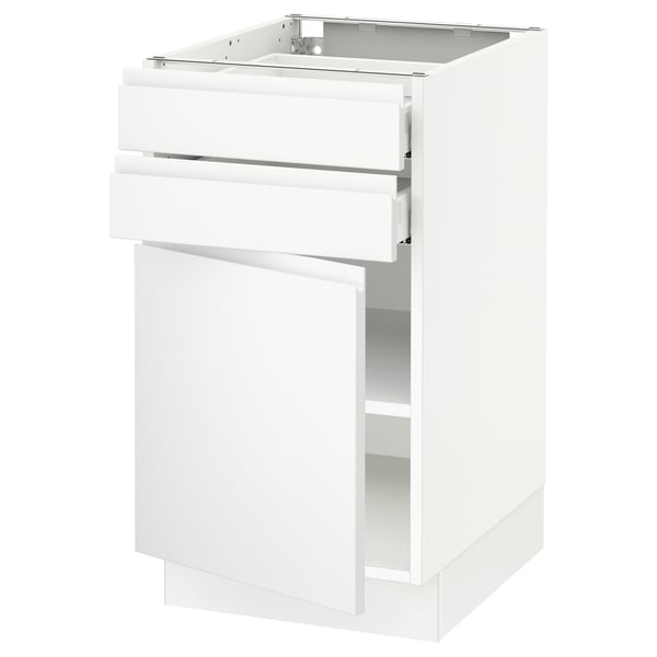 SEKTION / MAXIMERA Armoire inférieure pte/2 tir, blanc/Voxtorp blanc mat, 18x24x30 "