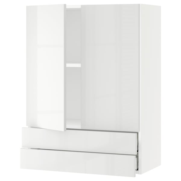 SEKTION / MAXIMERA Armoire murale 2portes/2tiroirs, blanc/Ringhult blanc, 30x15x40 "