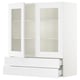 SEKTION / MAXIMERA Armoire murale+2ptes vitrées/2tir, blanc/Axstad blanc mat, 36x15x40 "