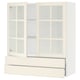 SEKTION / MAXIMERA Armoire murale+2ptes vitrées/2tir, blanc/Bodbyn blanc cassé, 36x15x40 "