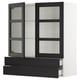 SEKTION / MAXIMERA Armoire murale+2ptes vitrées/2tir, blanc/Lerhyttan teinté noir, 36x15x40 "