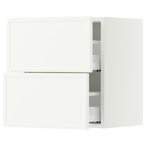 SEKTION / MAXIMERA Armoire murale à 2 tiroirs, blanc/Aspudden blanc mat, 18x15x20 "