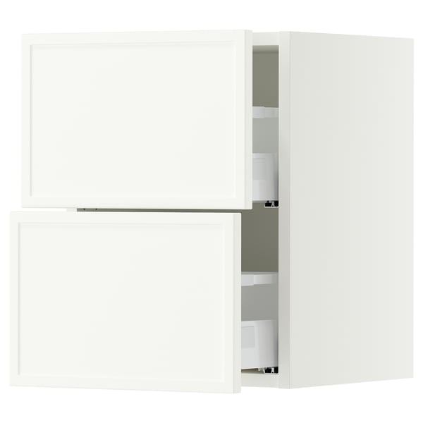 SEKTION / MAXIMERA Armoire murale à 2 tiroirs, blanc/Aspudden blanc mat, 15x15x20 "