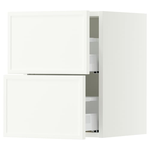 SEKTION / MAXIMERA Armoire murale à 2 tiroirs, blanc/Aspudden blanc mat, 15x15x20 "