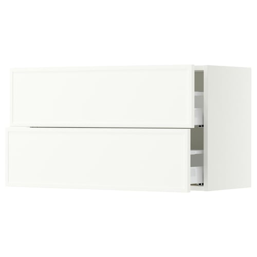 SEKTION / MAXIMERA Armoire murale à 2 tiroirs, blanc/Aspudden blanc mat, 36x15x20 "