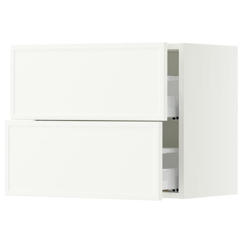 SEKTION / MAXIMERA Armoire murale à 2 tiroirs, blanc/Aspudden blanc mat, 24x15x20 "