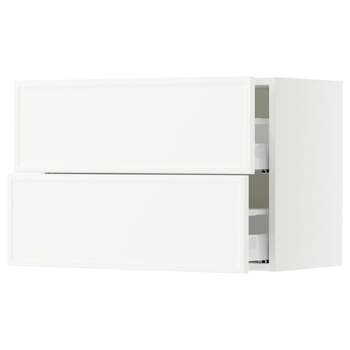 SEKTION / MAXIMERA Armoire murale à 2 tiroirs, blanc/Aspudden blanc mat, 30x15x20 "