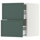 SEKTION / MAXIMERA Armoire murale à 2 tiroirs, blanc/Aspudden gris-vert foncé, 15x15x20 "