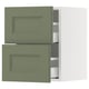 SEKTION / MAXIMERA Armoire murale à 2 tiroirs, blanc/Axstad gris-vert, 15x15x20 "