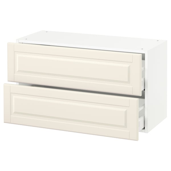 SEKTION / MAXIMERA Armoire murale à 2 tiroirs, blanc/Bodbyn blanc cassé, 36x15x20 "