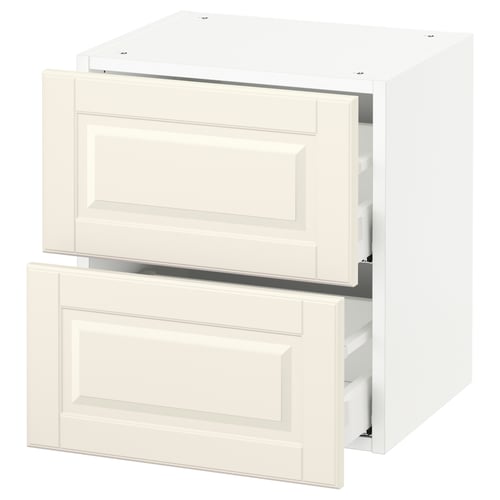 SEKTION / MAXIMERA Armoire murale à 2 tiroirs, blanc/Bodbyn blanc cassé, 18x15x20 "