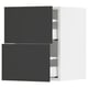 SEKTION / MAXIMERA Armoire murale à 2 tiroirs, blanc/Nickebo anthracite mat, 15x15x20 "