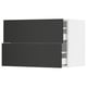 SEKTION / MAXIMERA Armoire murale à 2 tiroirs, blanc/Nickebo anthracite mat, 30x15x20 "