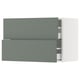 SEKTION / MAXIMERA Armoire murale à 2 tiroirs, blanc/Nickebo gris -vert mat, 30x15x20 "