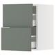 SEKTION / MAXIMERA Armoire murale à 2 tiroirs, blanc/Nickebo gris -vert mat, 15x15x20 "