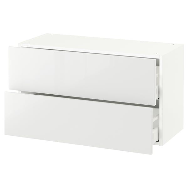 SEKTION / MAXIMERA Armoire murale à 2 tiroirs, blanc/Ringhult blanc, 36x15x20 "