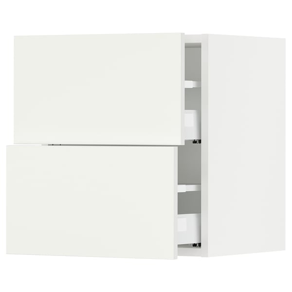 SEKTION / MAXIMERA Armoire murale à 2 tiroirs, blanc/Vallstena blanc, 18x15x20 "
