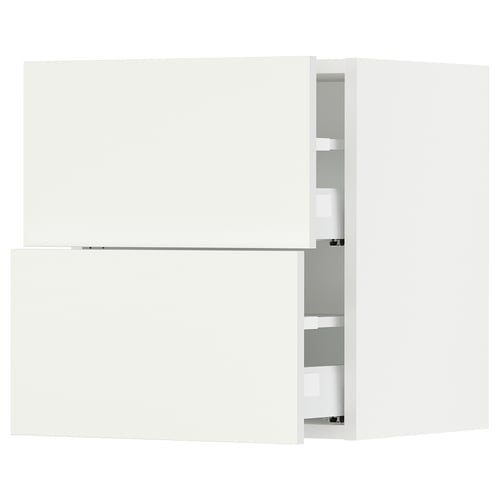 SEKTION / MAXIMERA Armoire murale à 2 tiroirs, blanc/Vallstena blanc, 18x15x20 "