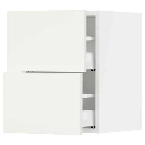 SEKTION / MAXIMERA Armoire murale à 2 tiroirs, blanc/Vallstena blanc, 15x15x20 "