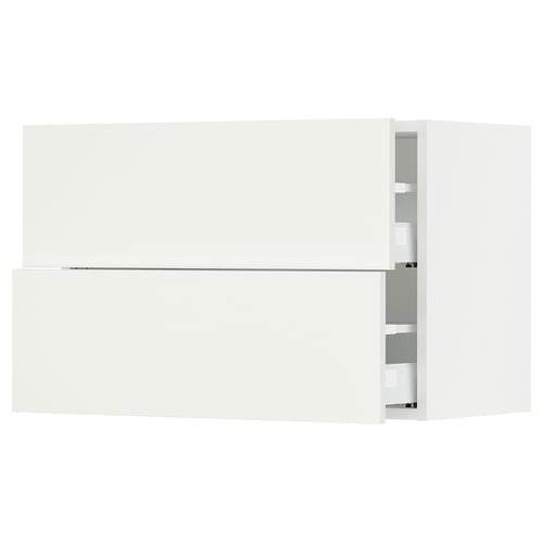 SEKTION / MAXIMERA Armoire murale à 2 tiroirs, blanc/Vallstena blanc, 30x15x20 "