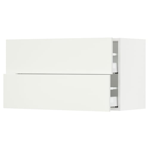 SEKTION / MAXIMERA Armoire murale à 2 tiroirs, blanc/Vallstena blanc, 36x15x20 "