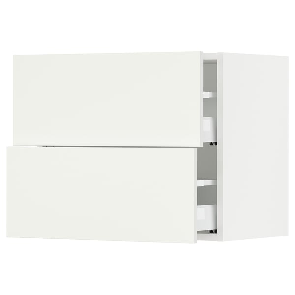 SEKTION / MAXIMERA Armoire murale à 2 tiroirs, blanc/Vallstena blanc, 24x15x20 "