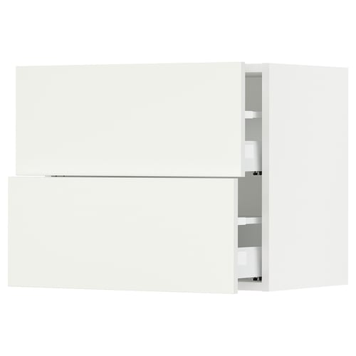SEKTION / MAXIMERA Armoire murale à 2 tiroirs, blanc/Vallstena blanc, 24x15x20 "