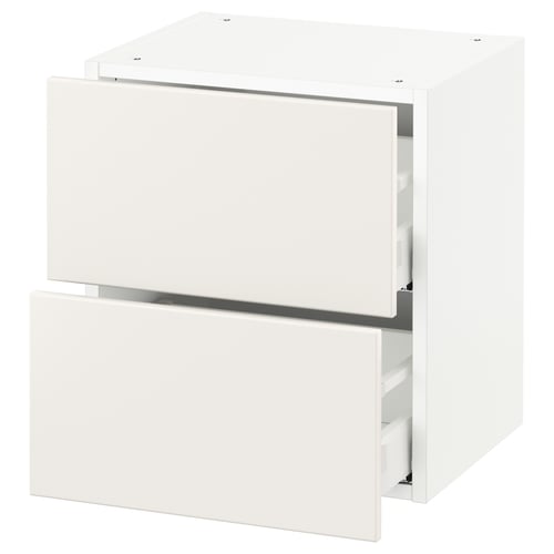 SEKTION / MAXIMERA Armoire murale à 2 tiroirs, blanc/Veddinge blanc, 18x15x20 "