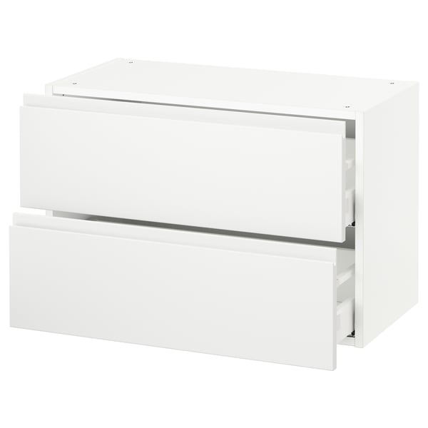 SEKTION / MAXIMERA Armoire murale à 2 tiroirs, blanc/Voxtorp blanc mat, 30x15x20 "
