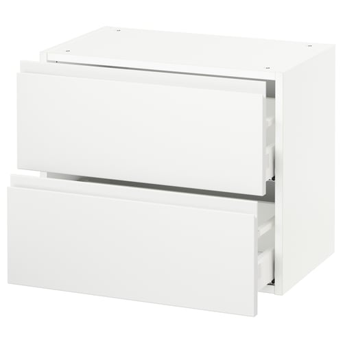 SEKTION / MAXIMERA Armoire murale à 2 tiroirs, blanc/Voxtorp blanc mat, 24x15x20 "