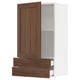 SEKTION / MAXIMERA Armoire murale avec porte/2tiroirs, blanc Enköping/brun effet noyer, 24x15x40 "