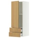SEKTION / MAXIMERA Armoire murale avec porte/2tiroirs, blanc/Sinarp chêne plaqué, 15x15x40 "