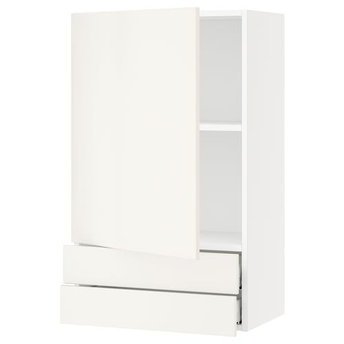 SEKTION / MAXIMERA Armoire murale avec porte/2tiroirs, blanc/Veddinge blanc, 24x15x40 "