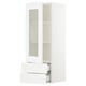 SEKTION / MAXIMERA Armoire murale pte vitrée/2 tiroirs, blanc/Axstad blanc mat, 15x15x40 "
