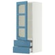 SEKTION / MAXIMERA Armoire murale pte vitrée/2 tiroirs, blanc/Lerhyttan bleu, 15x15x40 "