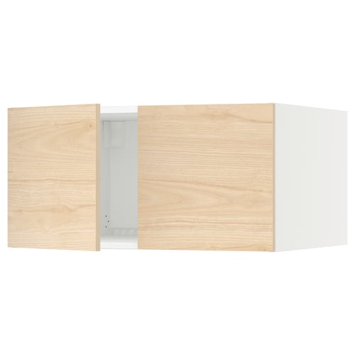 SEKTION Surmeuble réfr/cong 2 ptes, blanc/Askersund effet frêne clair, 30x24x15 "