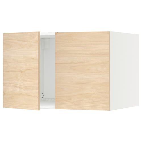 SEKTION Surmeuble réfr/cong 2 ptes, blanc/Askersund effet frêne clair, 30x24x20 "