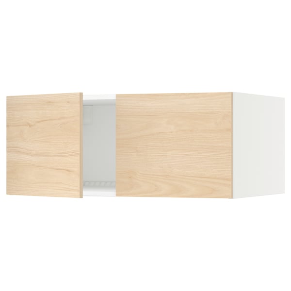 SEKTION Surmeuble réfr/cong 2 ptes, blanc/Askersund effet frêne clair, 36x24x15 "