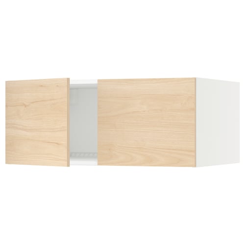 SEKTION Surmeuble réfr/cong 2 ptes, blanc/Askersund effet frêne clair, 36x24x15 "