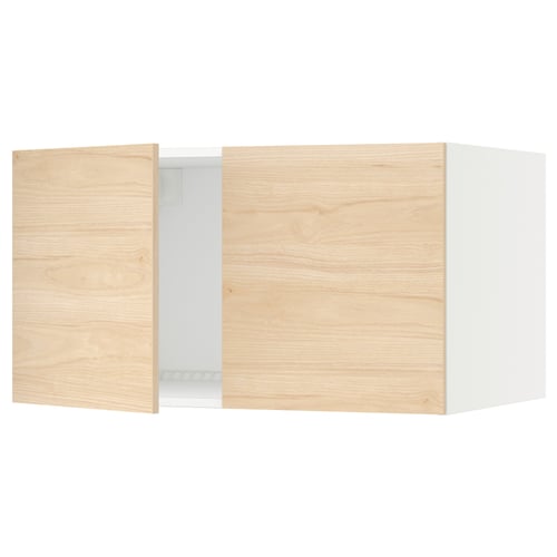 SEKTION Surmeuble réfr/cong 2 ptes, blanc/Askersund effet frêne clair, 36x24x20 "