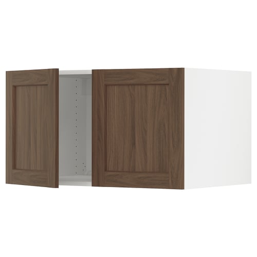 SEKTION Surmeuble réfr/cong 2 ptes, blanc Enköping/brun effet noyer, 36x24x20 "