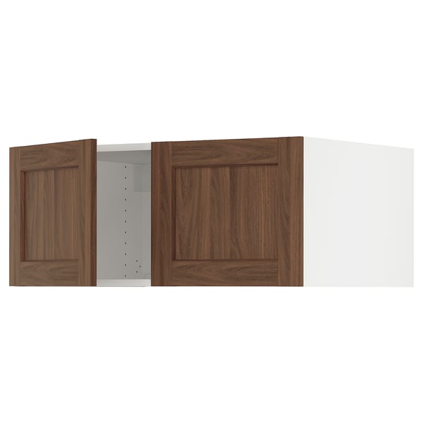 SEKTION Surmeuble réfr/cong 2 ptes, blanc Enköping/brun effet noyer, 36x24x15 "