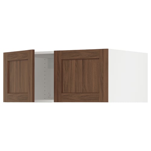 SEKTION Surmeuble réfr/cong 2 ptes, blanc Enköping/brun effet noyer, 36x24x15 "