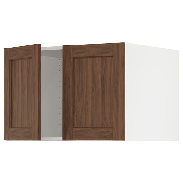 SEKTION Surmeuble réfr/cong 2 ptes, blanc Enköping/brun effet noyer, 30x24x20 "