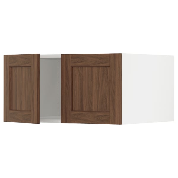 SEKTION Surmeuble réfr/cong 2 ptes, blanc Enköping/brun effet noyer, 30x24x15 "