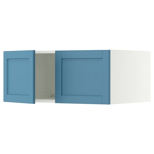 SEKTION Surmeuble réfr/cong 2 ptes, blanc/Lerhyttan bleu, 36x24x15 "